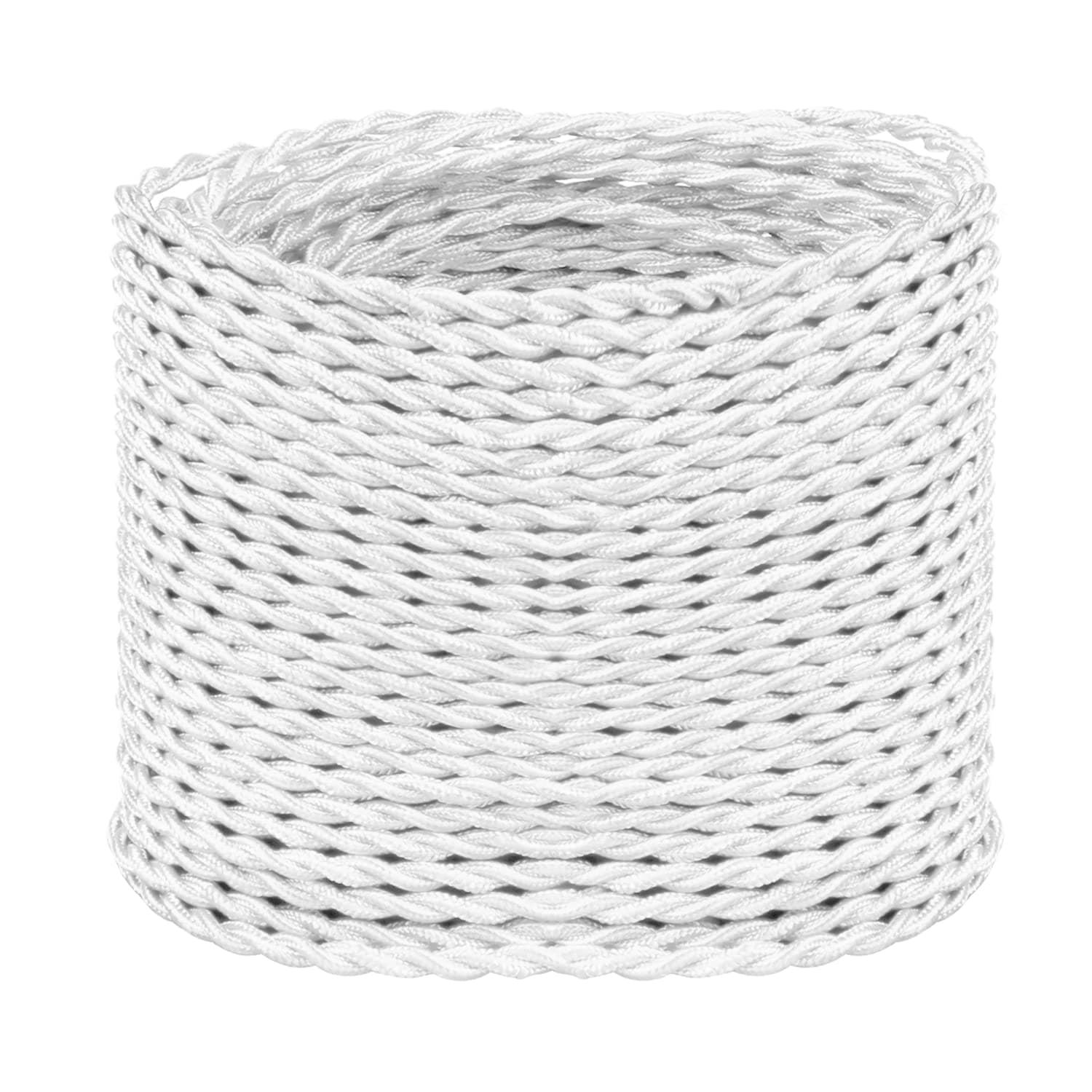 Helunsi 32.8ft Twisted Cloth Covered Wire, White 18/2 Cloth Covered Electrica...