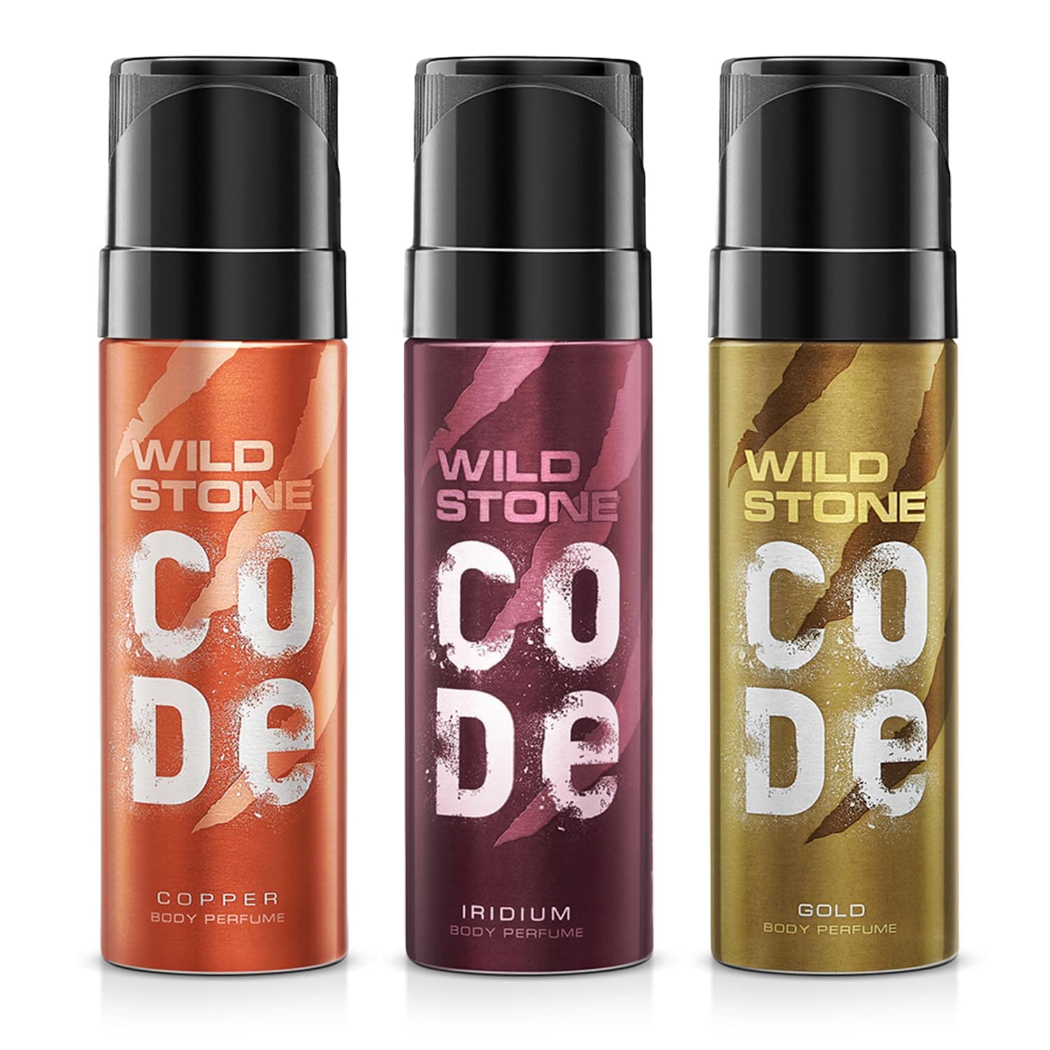 Copper, Gold and Iridium Body Perfume Combo for Men, Pack of 3 (120ml each)