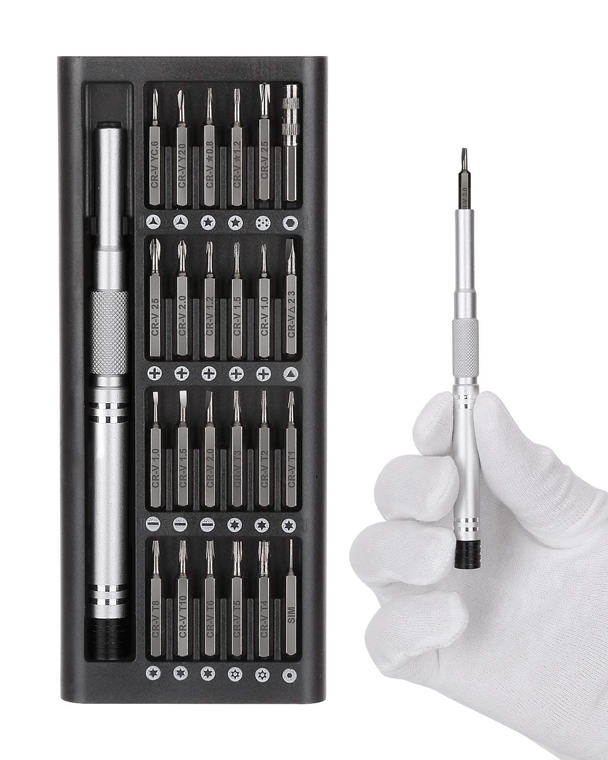 Precision Screwdriver Set, Homidic 24 in 1 Screwdriver Bits, Electronics Magnetic Driver Kit, Professional Repair Tool Kit for iPhone, Computer, MacBook, Watches, Camera, Laptop, Eyeglasses