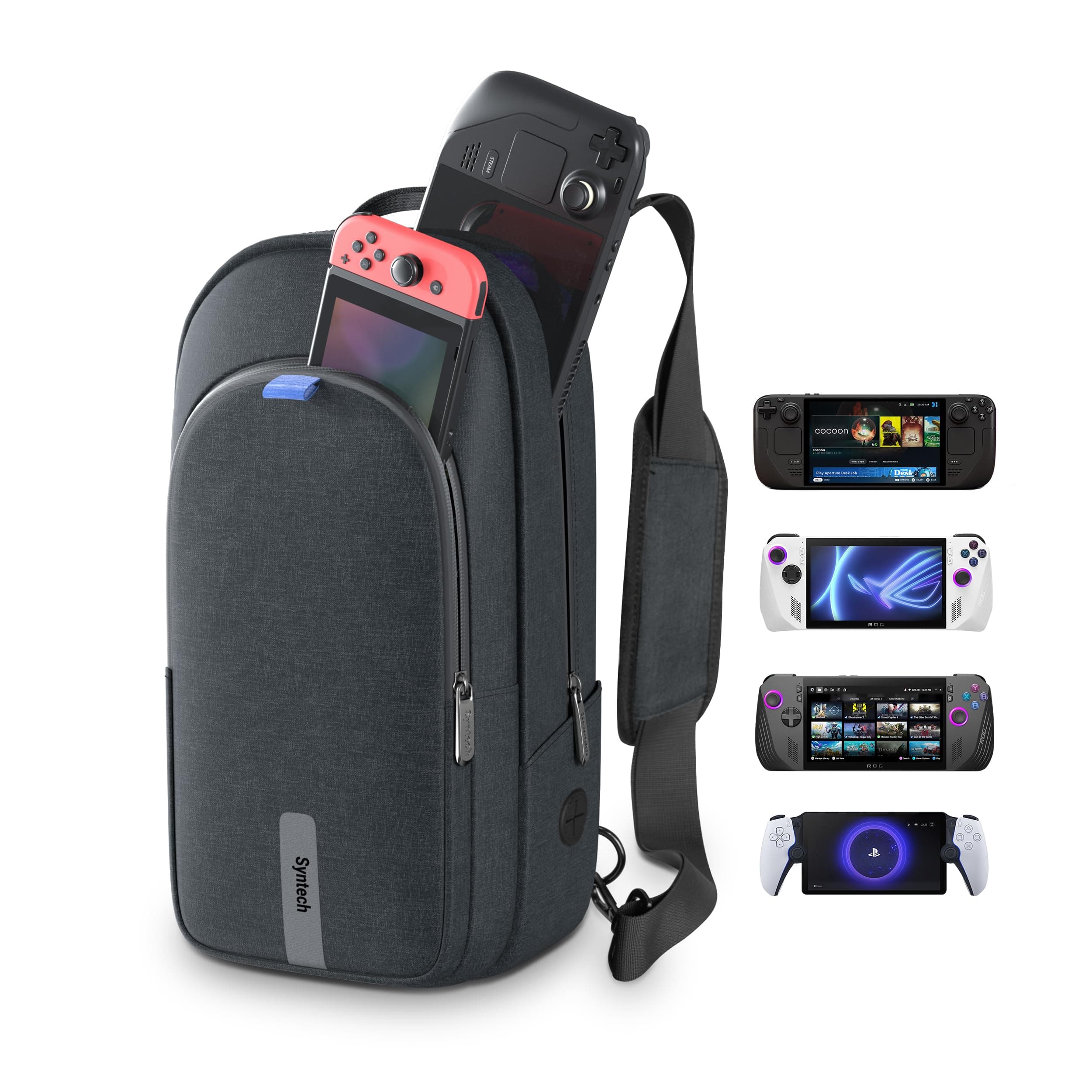 - Carrying Case Compatible with Steam Deck OLED/ROG Ally X/ROG Xbox Ally X/Legion Go S/Nintendo Switch 2/PS Portal, Portable Travel Sling Bag for Consoles & Accessories with Large Storage, Black