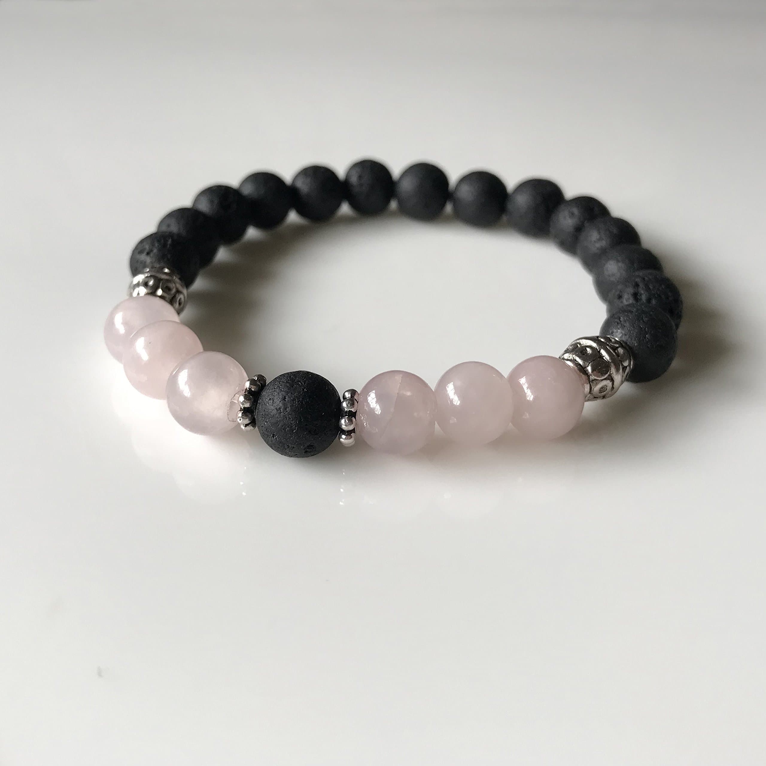 Aromatherapy Diffuser Bracelet - Essential Oil Bracelet - Rose Quartz