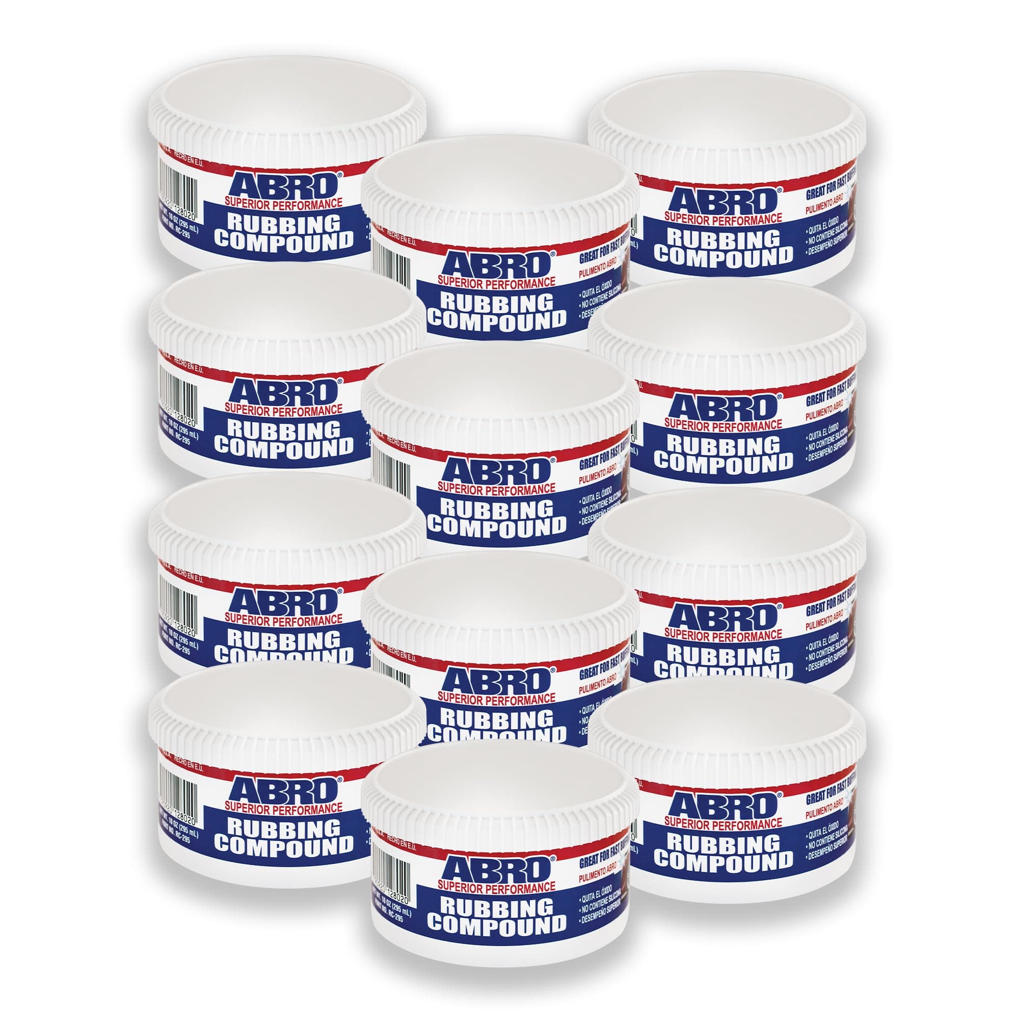 ABRO Superior Performance Rubbing Compound, 10 oz., Buffing Compound for Oxidized Finishes, Smooth, Reflect, Clean