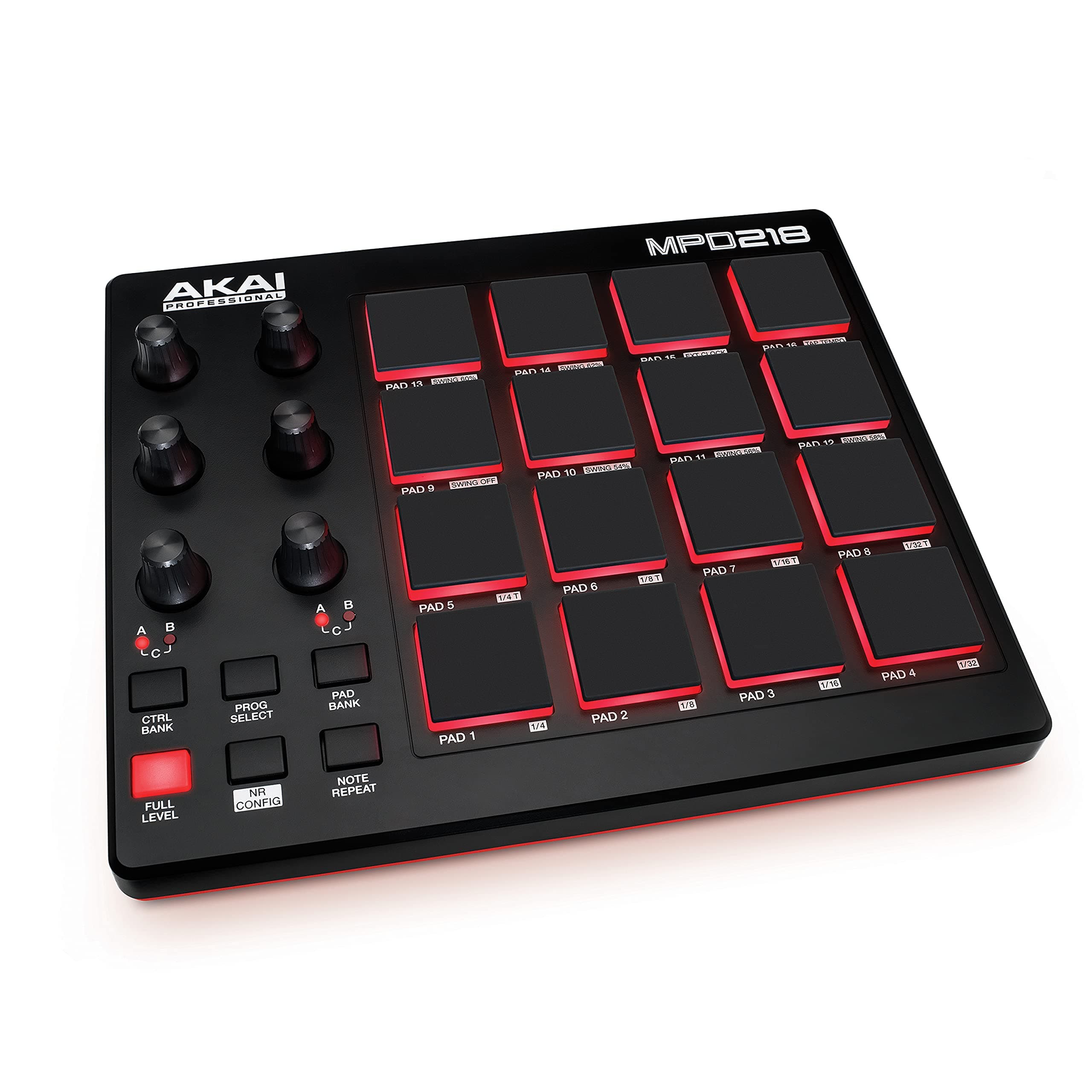 MPD218 - USB MIDI Pad Controller and Drum Machine with MPC Pads, Assignable Knobs, Note Repeat and Full Level Buttons, Production Software