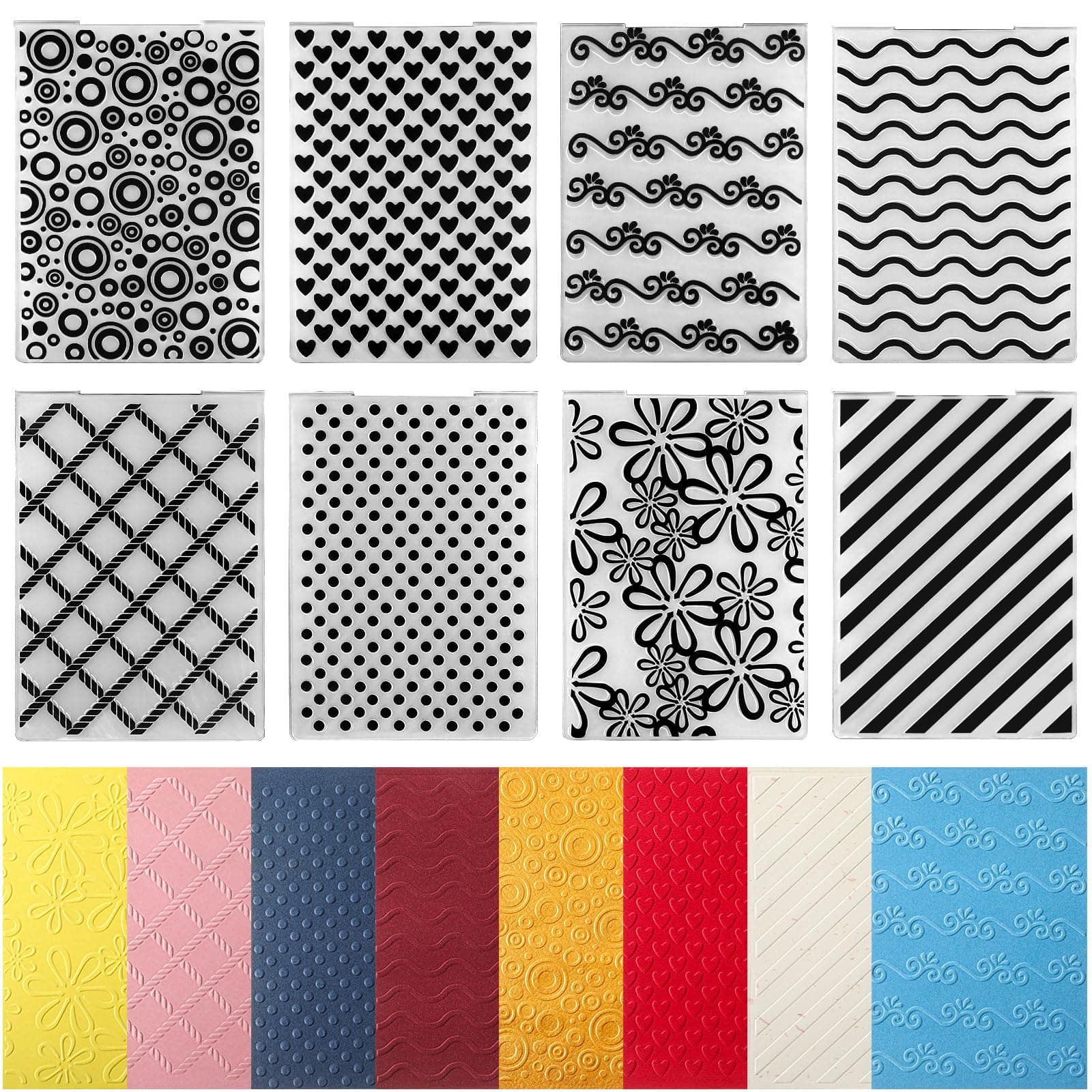 8 Pcs Embossing Folders 2d/3D Embossing Machine Template Paper Card Folder for DIY Making Flower Scrapbook Photo Album Craft Decoration 5.9 x 4.1/6.9 x 4.9 Inch (Classic Style)