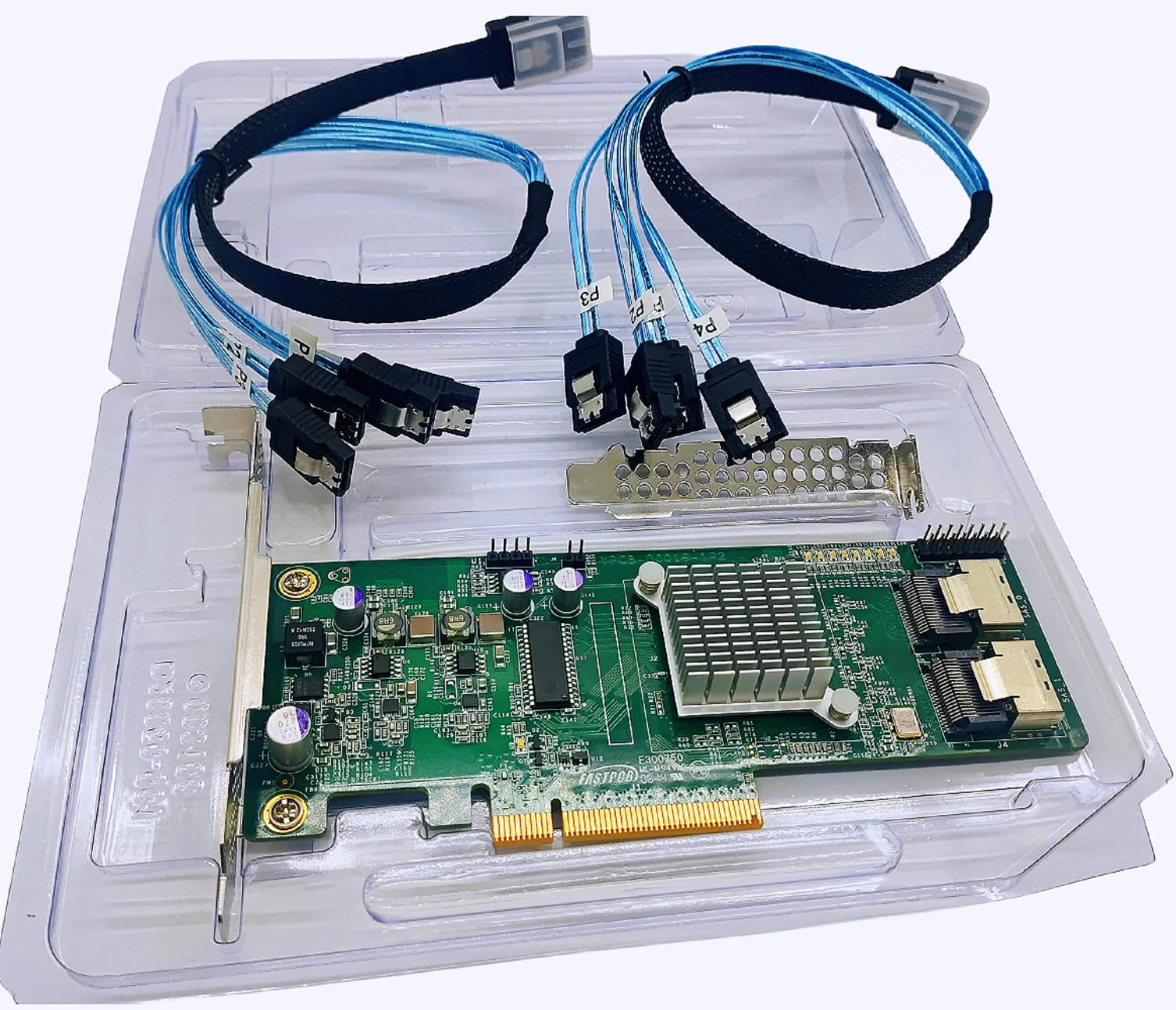HBA Card SAS Controller PCI-E 2.0 6Gbps 8 Port Host Bus Adapter 9211-8i FW:P20 IT Mode ZFS FreeNAS unRAID 2 * 3.3FT SFF-8087 SAS to SATA Cable