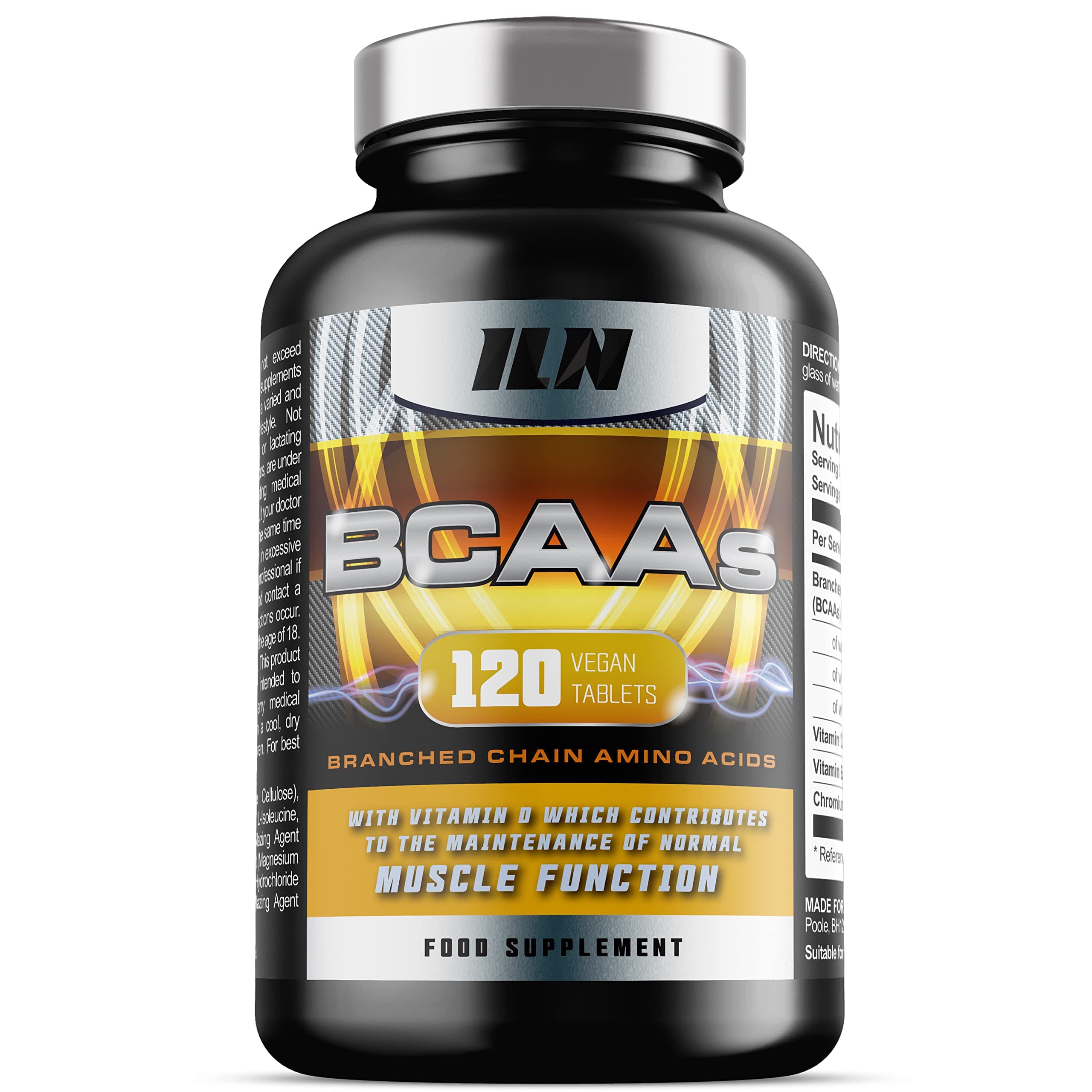 BCAA Tablet - BCAAs (120 Tablets) - 2400mg BCAAs per Serving - BCAA Amino Acids with Vitamin D for Normal Muscle Function - Suitable for Vegans & Vegetarians