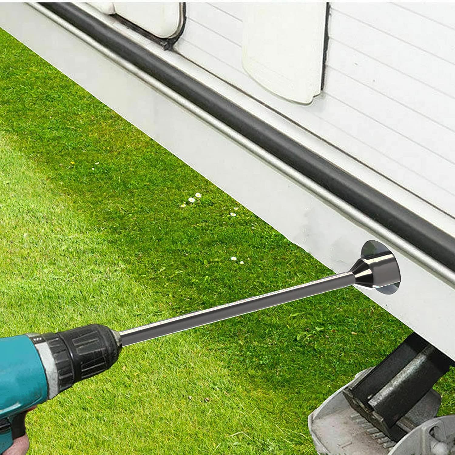 Easily unwind caravan corner steadys