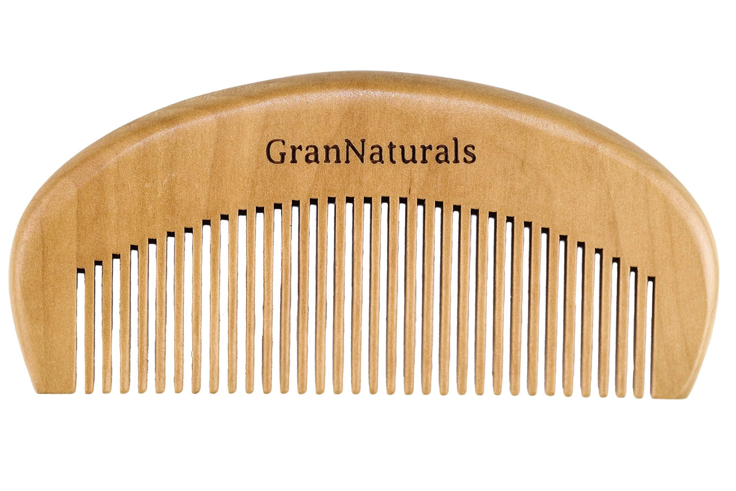 Wooden Comb for Detangling & Styling Wet or Dry Hair - Small Pocket Sized Fine Tooth Natural Wood for Curly, Thin, Thick, Wavy, or Straight Hair - Birthing & Labor Tool