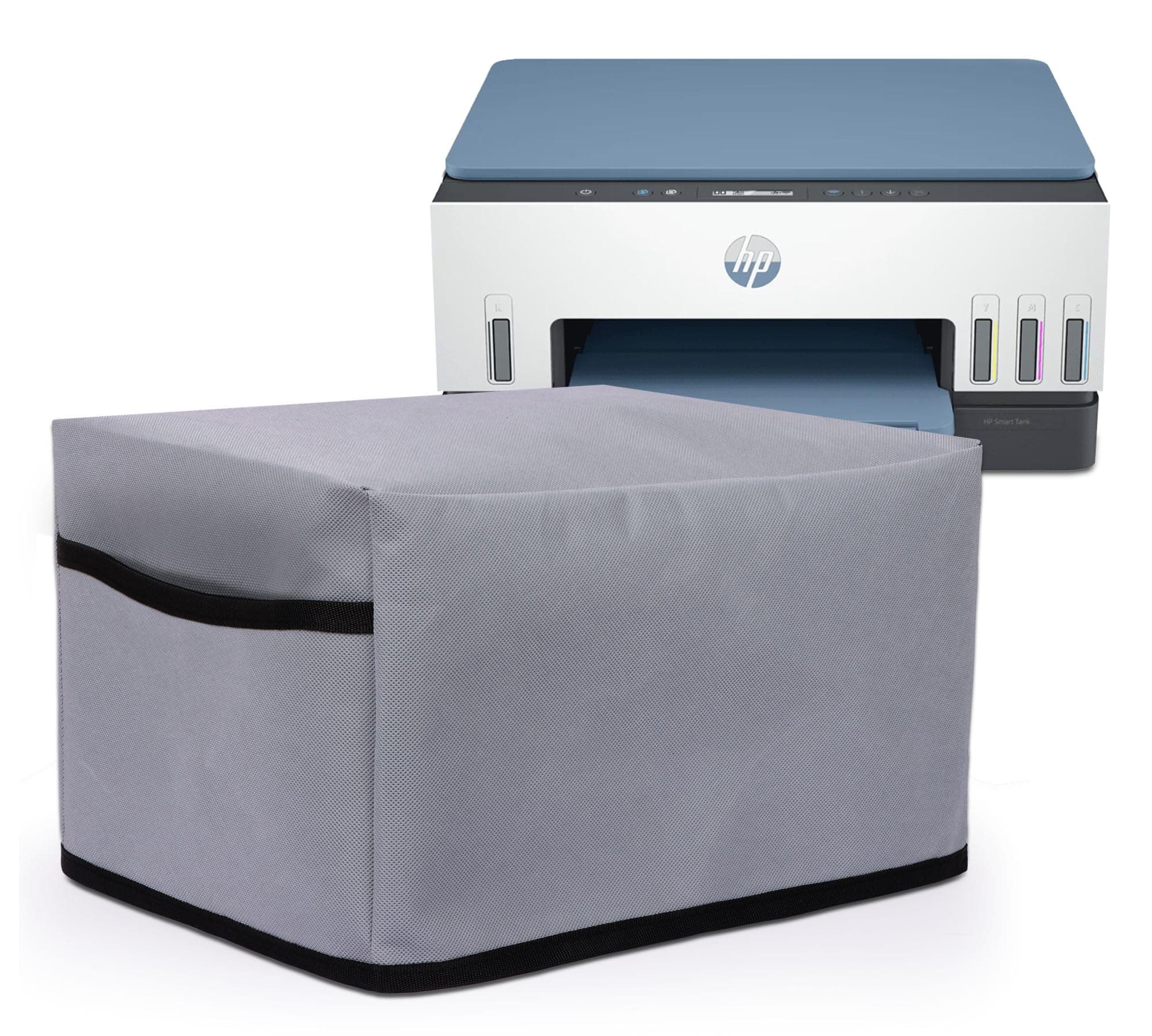 Cranique Polyester Blend Dust Proof Printer Cover for HP Smart Tank All-in-One 670 / 675 (Grey)