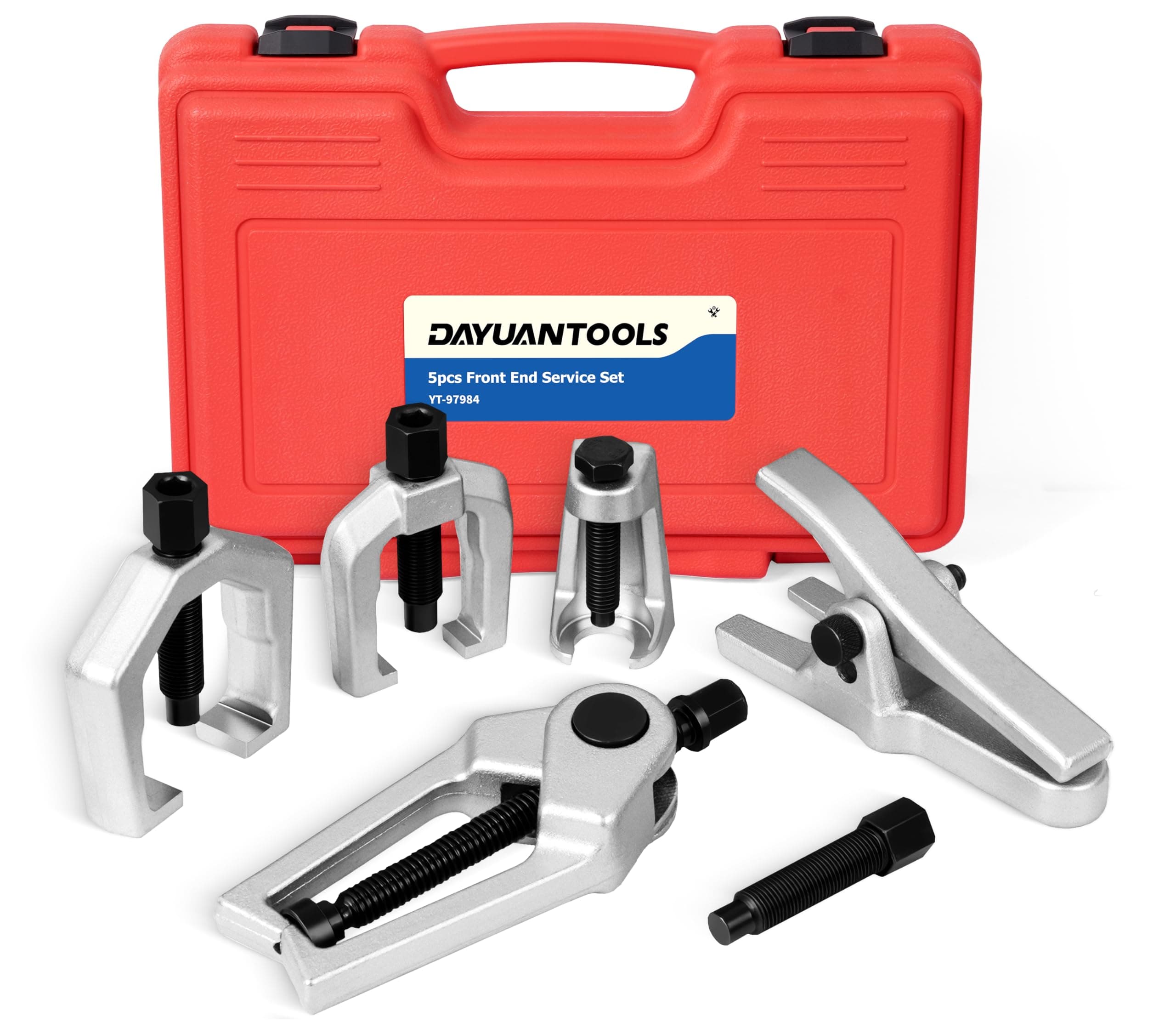 DAYUAN 5pcs Professional Front End Service Tool Kit, Pitman Arm Puller, Ball Joint Separator Tie Rod Remover Tool