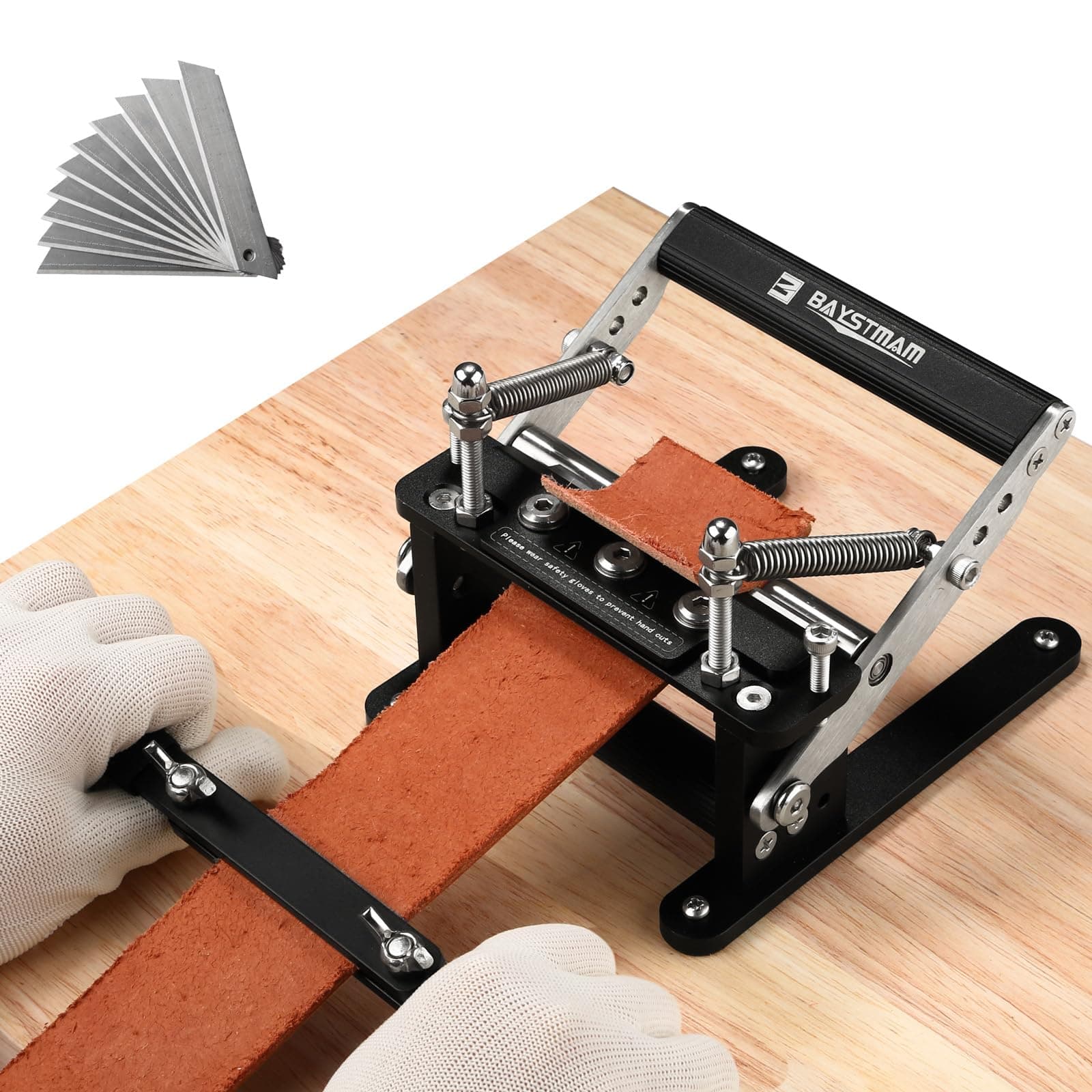 Leather Skiver Leather Splitter with Pulling Handle,Leather Peeling Machine, Leather Skiver, Aluminum Made,Leather Skiving Leather Working Tools with Blades for DIY Leather Work Leather Thinning Craft