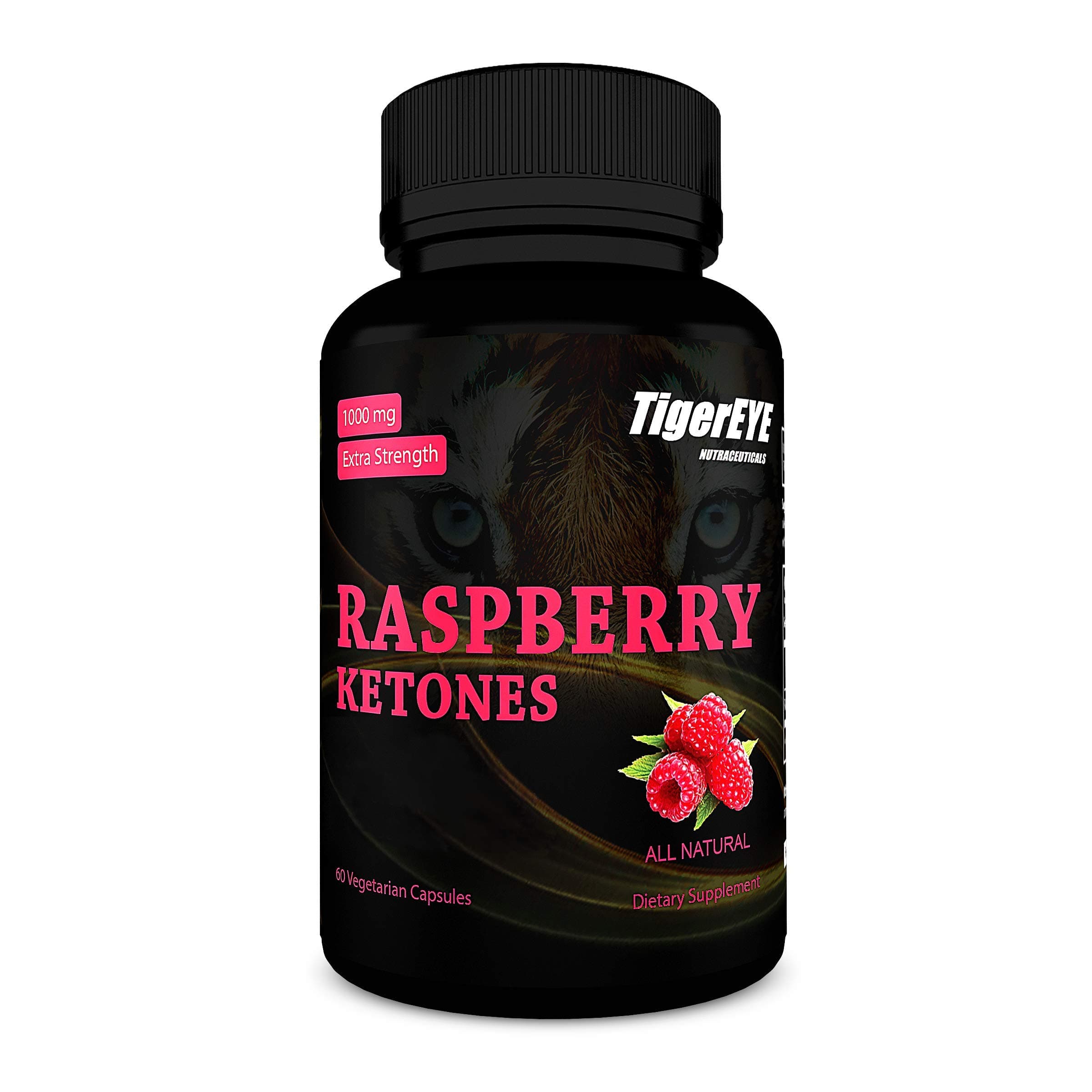 100% Pure Raspberry Ketones – ISO 17025 Lab Certified - Zero Artificial Ingredients or Fillers, Extra Strength, Gluten-Free, 60 Vegetarian Capsules - cGMP Certified - Tigereye Nutraceuticals