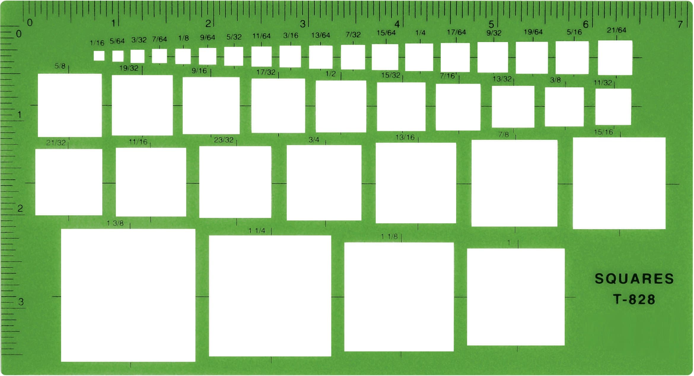 Westcott Technical Squares Drawing Template (T-828), Multicolor
