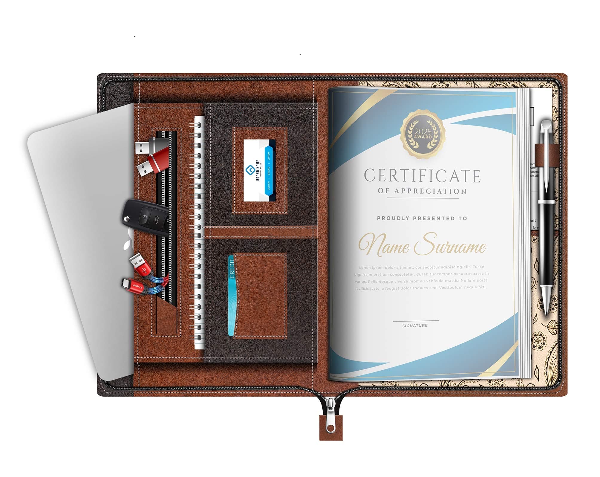 Multipurpose Leatherette Professional File Folders for Certificates,Documents Holder,Document Bag, Portfolio, Executive File Legal Size Documents Holder with 20 Leafs for Men and Women,Pack of 1