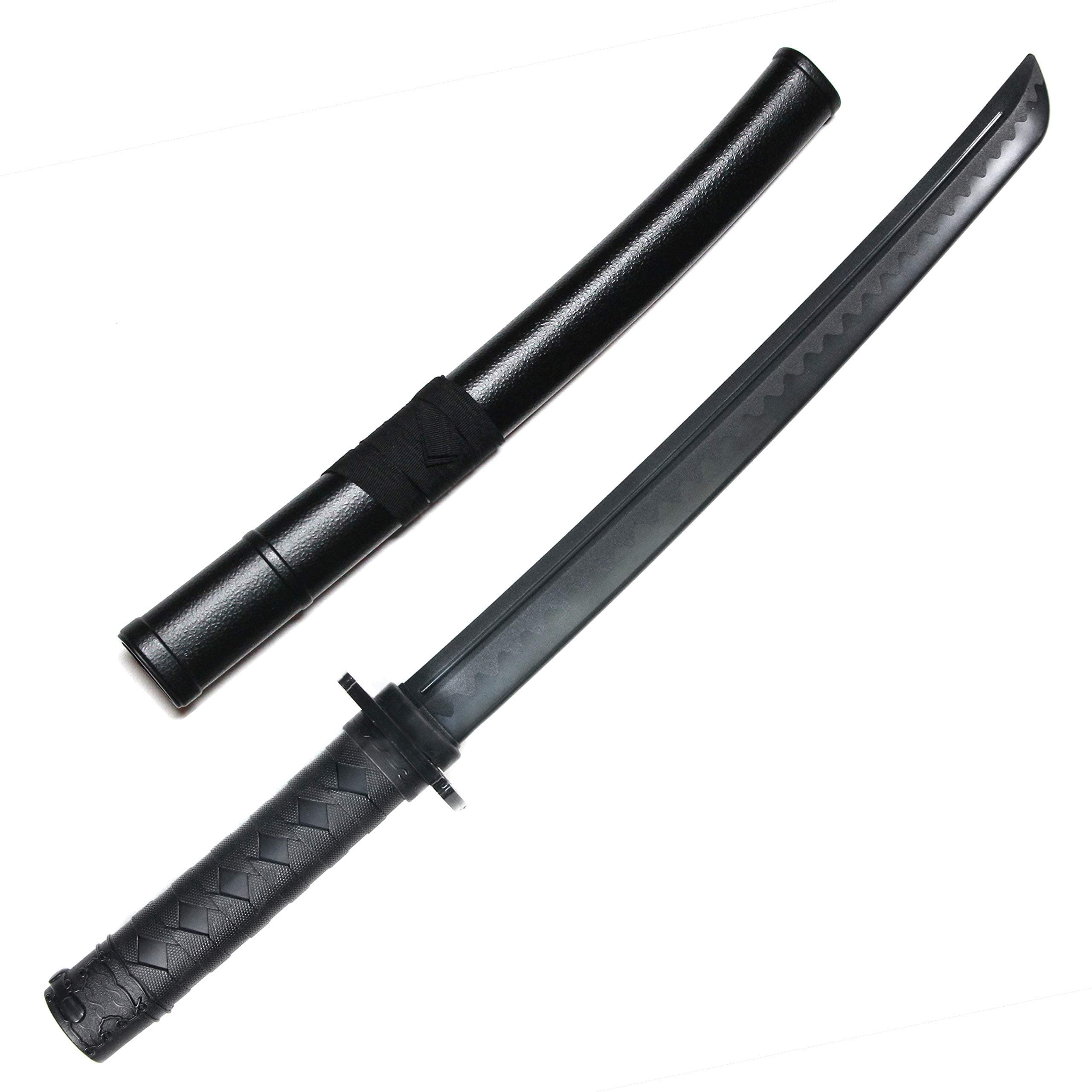 Polypropylene Short Practice Samurai Training Sword (24") with Black Saya Scabbard
