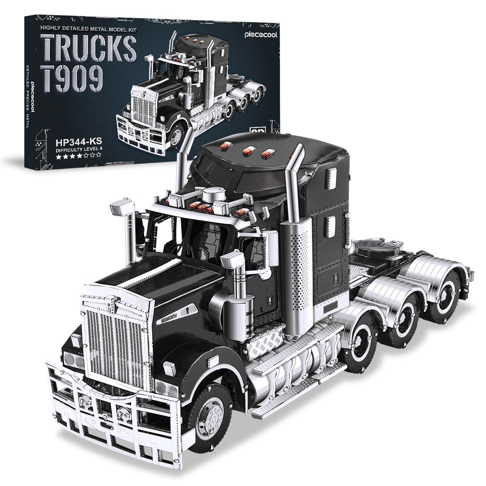 Piececool 3D Puzzles for Adults Metal Car Model Kits - H909 Heavy Truck Head Tractor Metal Model Building Kit, Home Decoration Challenging 3D Puzzles DIY Assembling Crafts Great Gifts