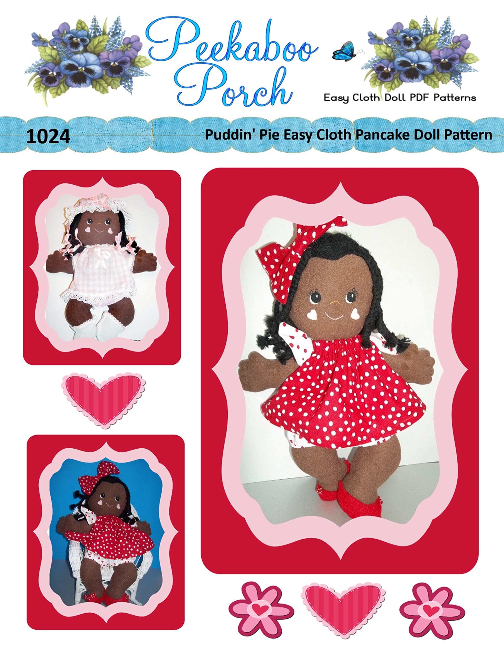 Puddin' Pie 15" Rag Doll PDF Easy Cloth Doll Pattern - Easy PDF Sewing Patterns for Beginners by Peekaboo Porch - Pattern ONLY - Not a Finished Doll (Puddin Pie)