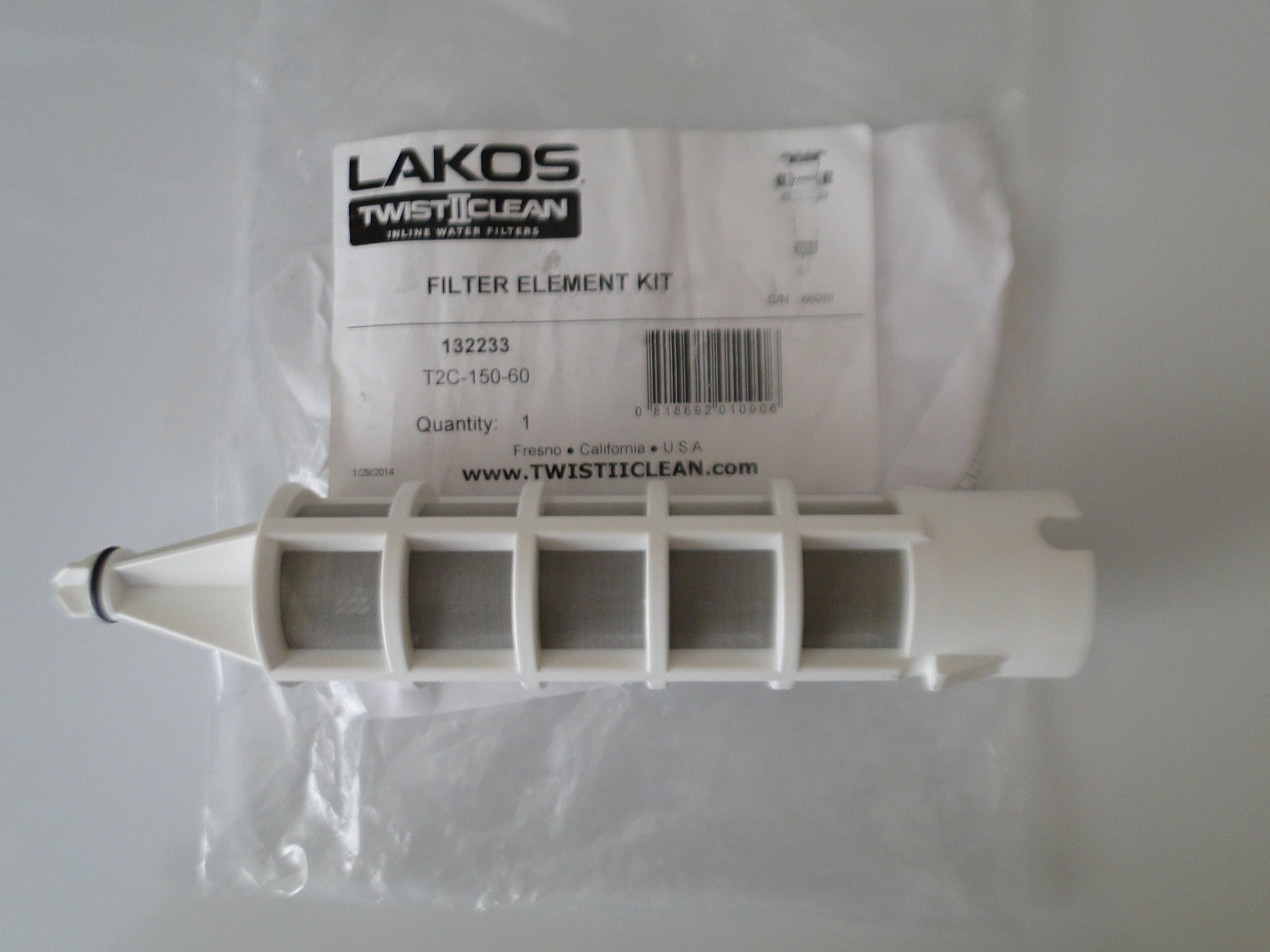 Lakos Filter Element Replacement Kit 1.5" Twist 2 Clean Twist Ii Clean Twistiiclean (60 MESH WHITE T2C-150-60 (132233))