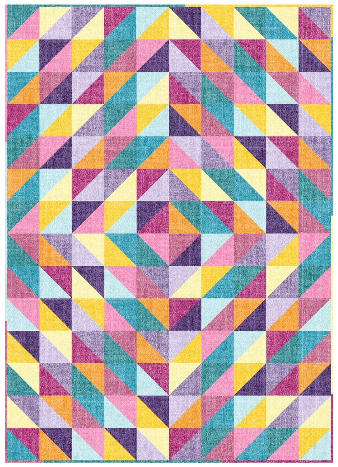Connecting Threads Beginner Lap Throw Quilt Kit (40.5" x 56.5") - Half-Square Triangle Fun (Chambray Tonal)
