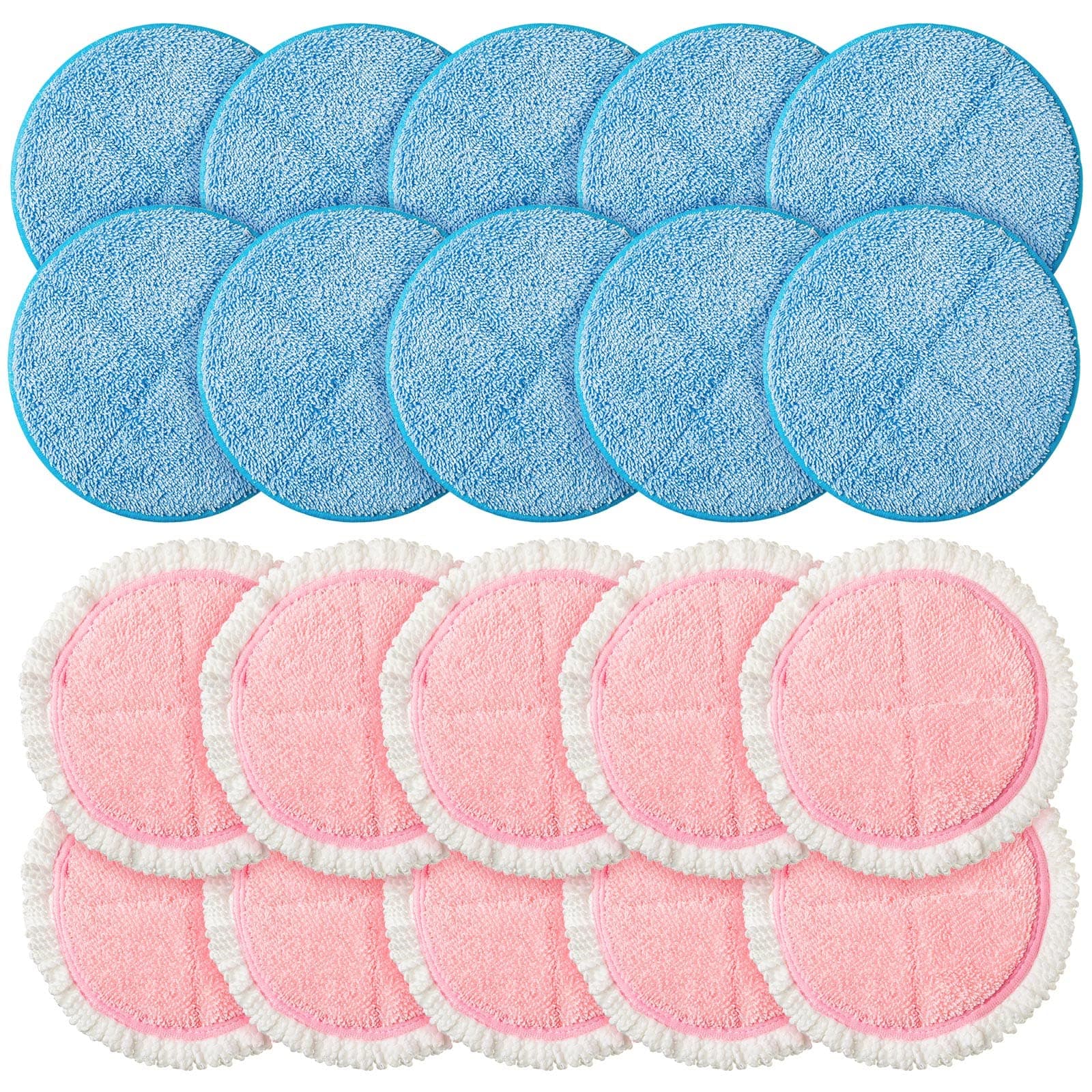 Irenare 20 Pack Electric Mop Pads Spin Replacement 7.28 Inch Round Mop Pads for Floor Cleaning Reusable Washable Electric Spin Replacement Supplies for Kitchen Floor Cleaning(Classic Color)