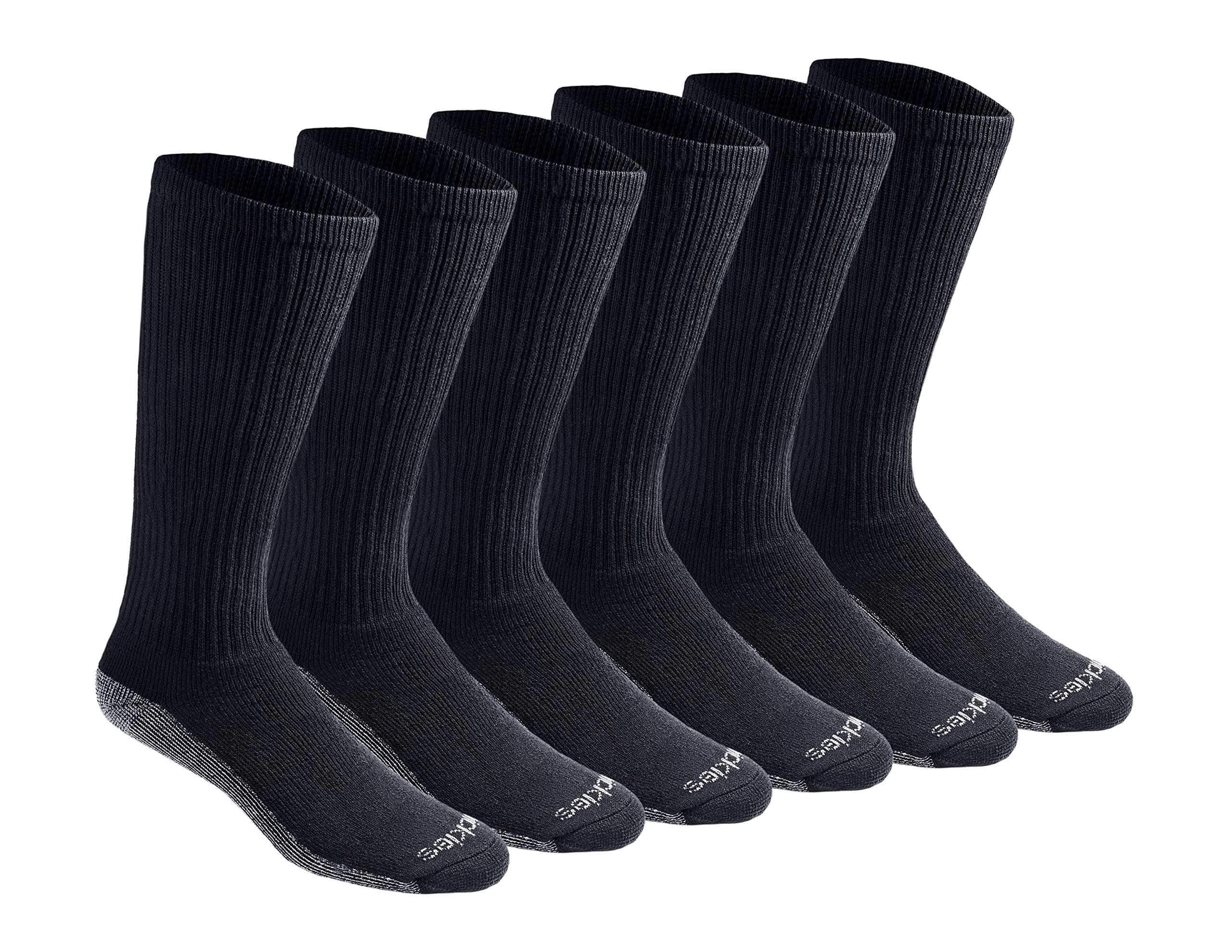 Dickies mens Dri-tech Moisture Control Boot-length Socks, Available in L-xl (6, 12 Pairs) Casual Sock (pack of 6)
