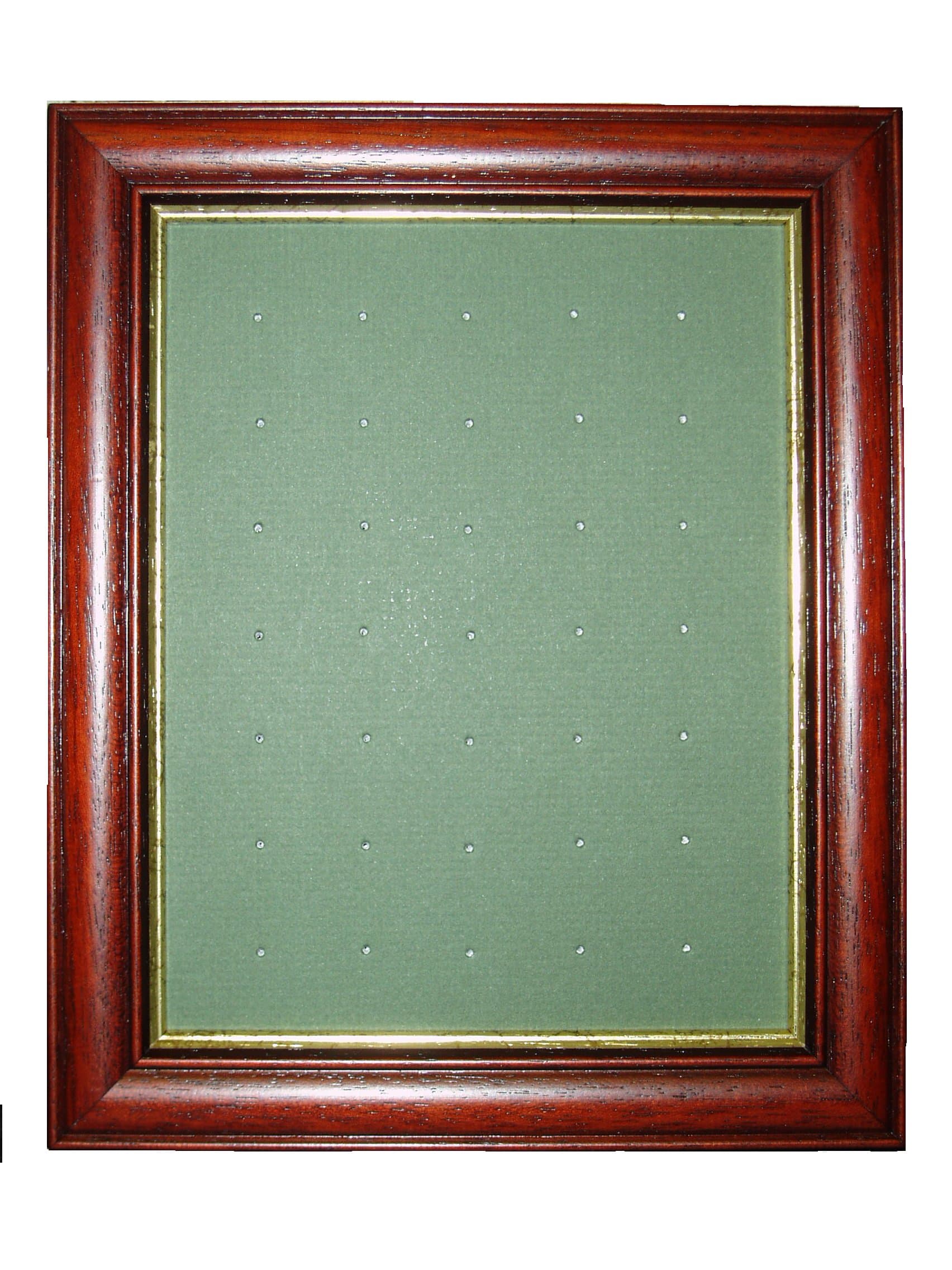 Golf Ball Marker Display Frame - For 35 Stem / Peg Markers - Dark Brown - Wall Hanging Only