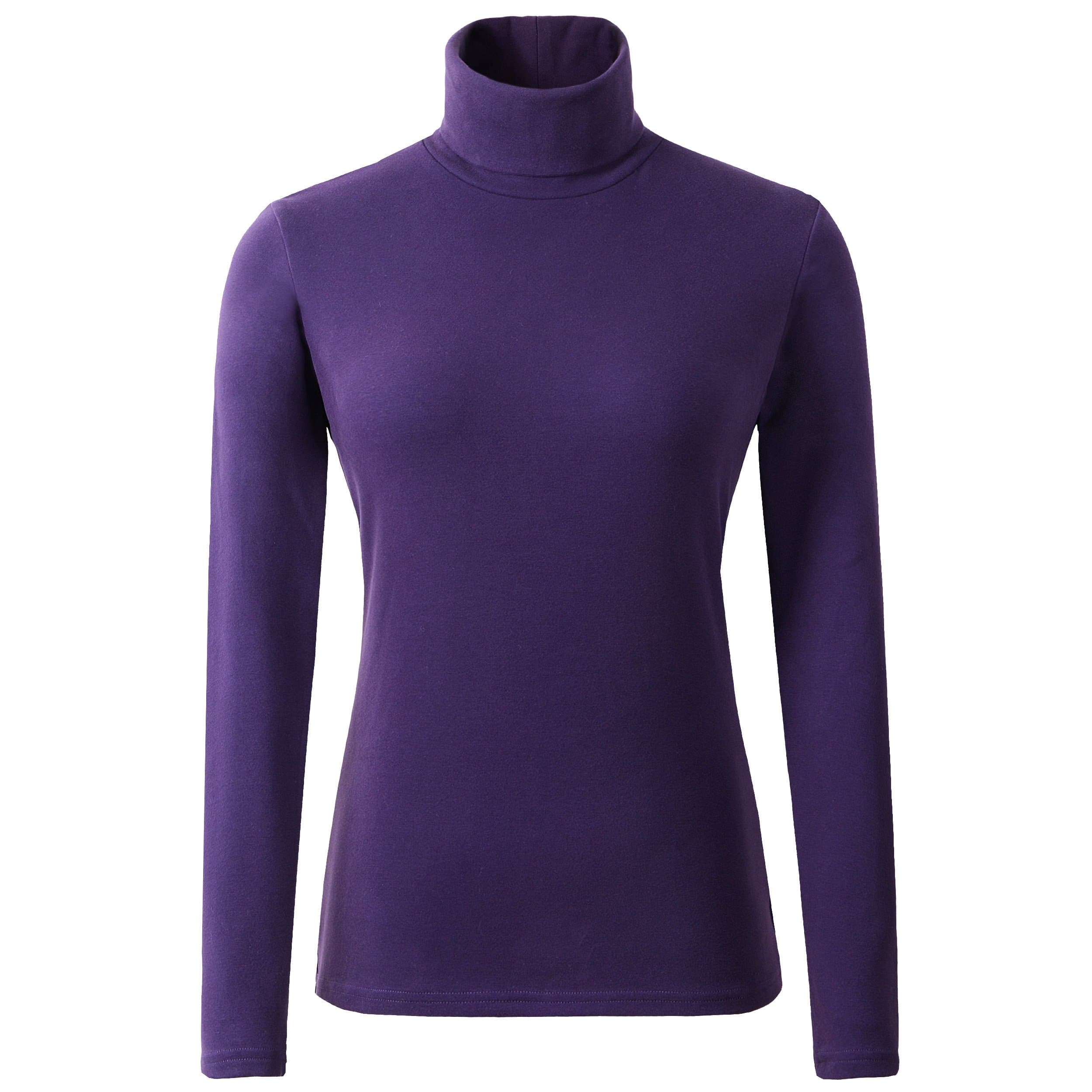 Women's Soft Cotton Turtleneck Top Basic Pullover Sweater