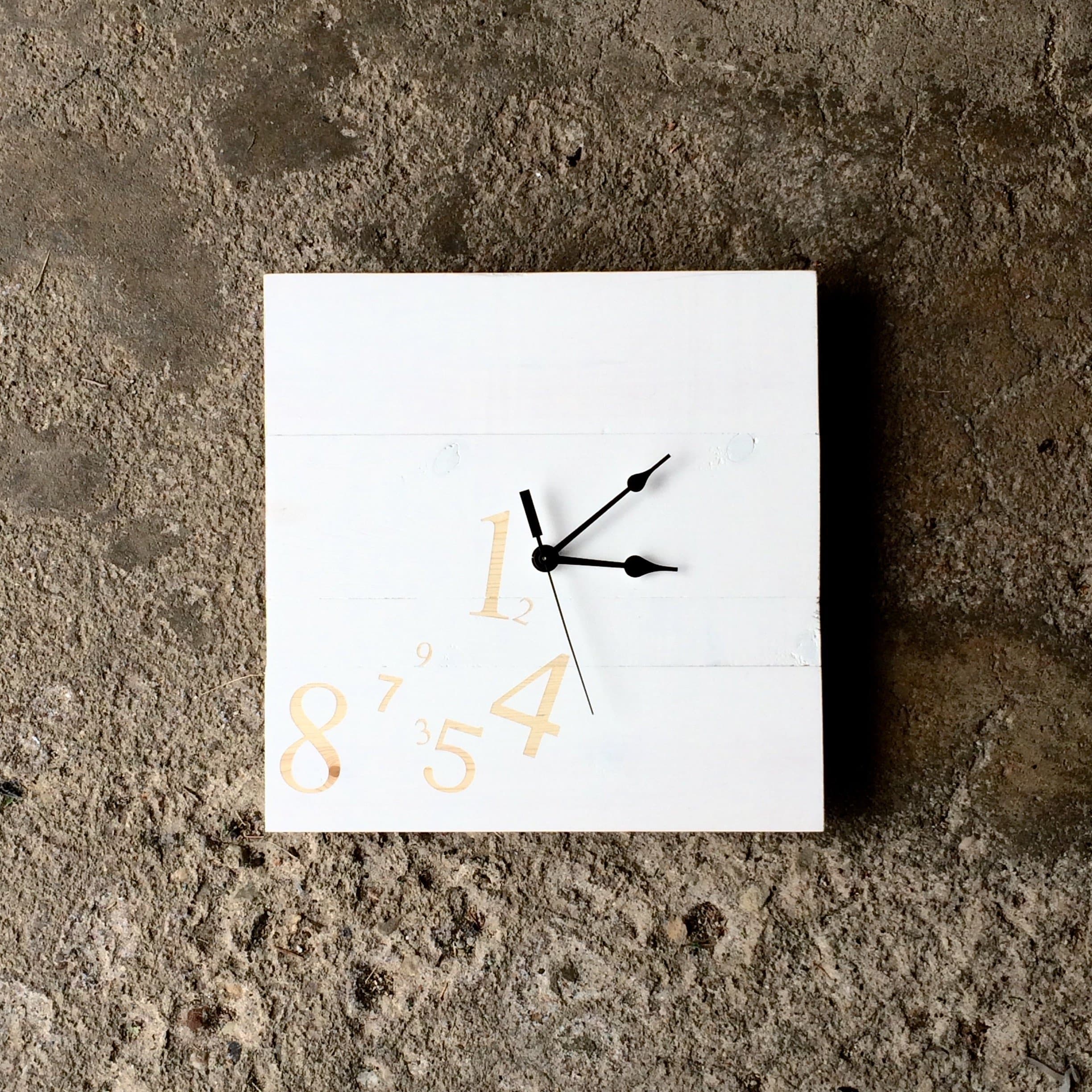 "I'm Late" Square Solid Wood Wall Clock, 12" Made By Seeka Decor